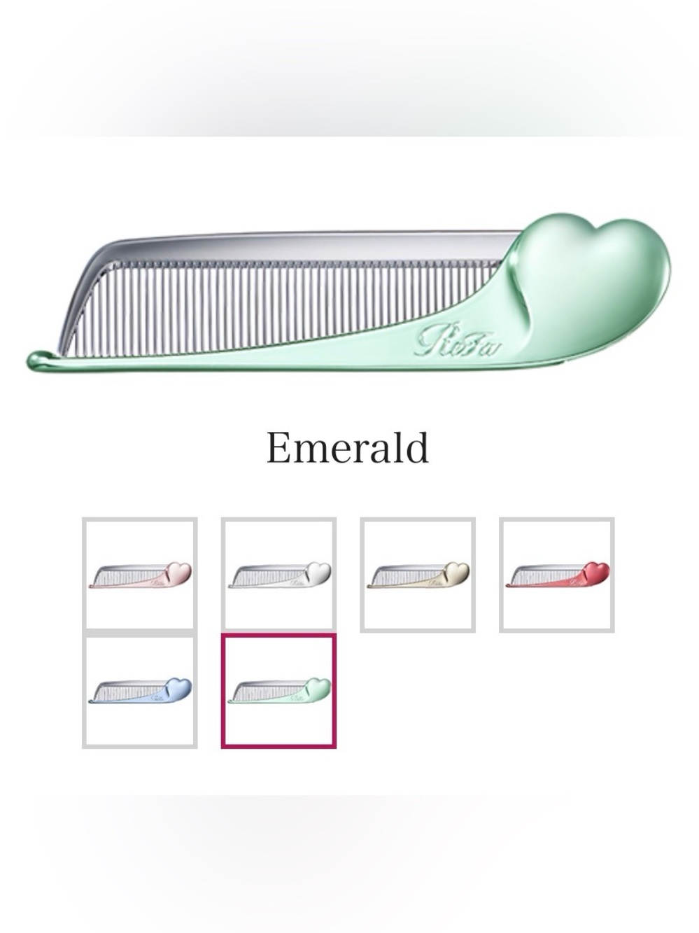 REFA BNIB heart comb foldable emerald hair comb brush accessories